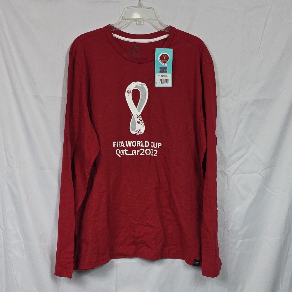 Red FIFA World Cup Qatar 2022 Long Sleeve Shirt Unisex XXL (W563)
